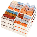 Criusia Closet Drawer Organizer Clothes, 15 Pack Dresser Organizer for Baby Clothes, Fabric Drawer Dividers for Nursery Bedroom (Beige)