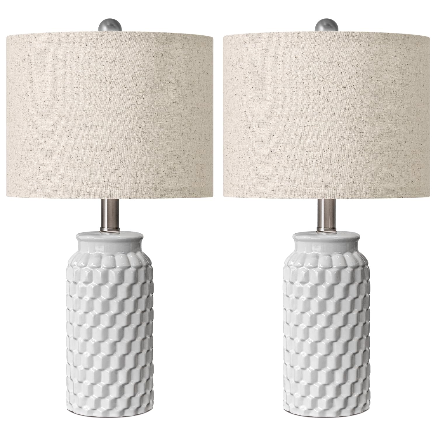 USumkky 20.5" Gold Modern Ceramic Bedside Lamp Set of 2 for Bedroom Decor Farmhouse Table Lamp for Living Room Office Dorm