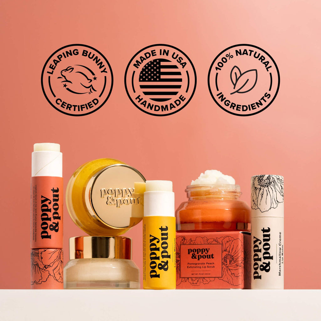 Poppy & Pout Blood Orange Mint Jumbo Lip Balm | All Natural Lip Balms & Moisturizers | Hydrates with Beeswax, Vitamin E, Organic Coconut Oil | Cruelty-Free | Lip Balm in Recyclable Cardboard Tube