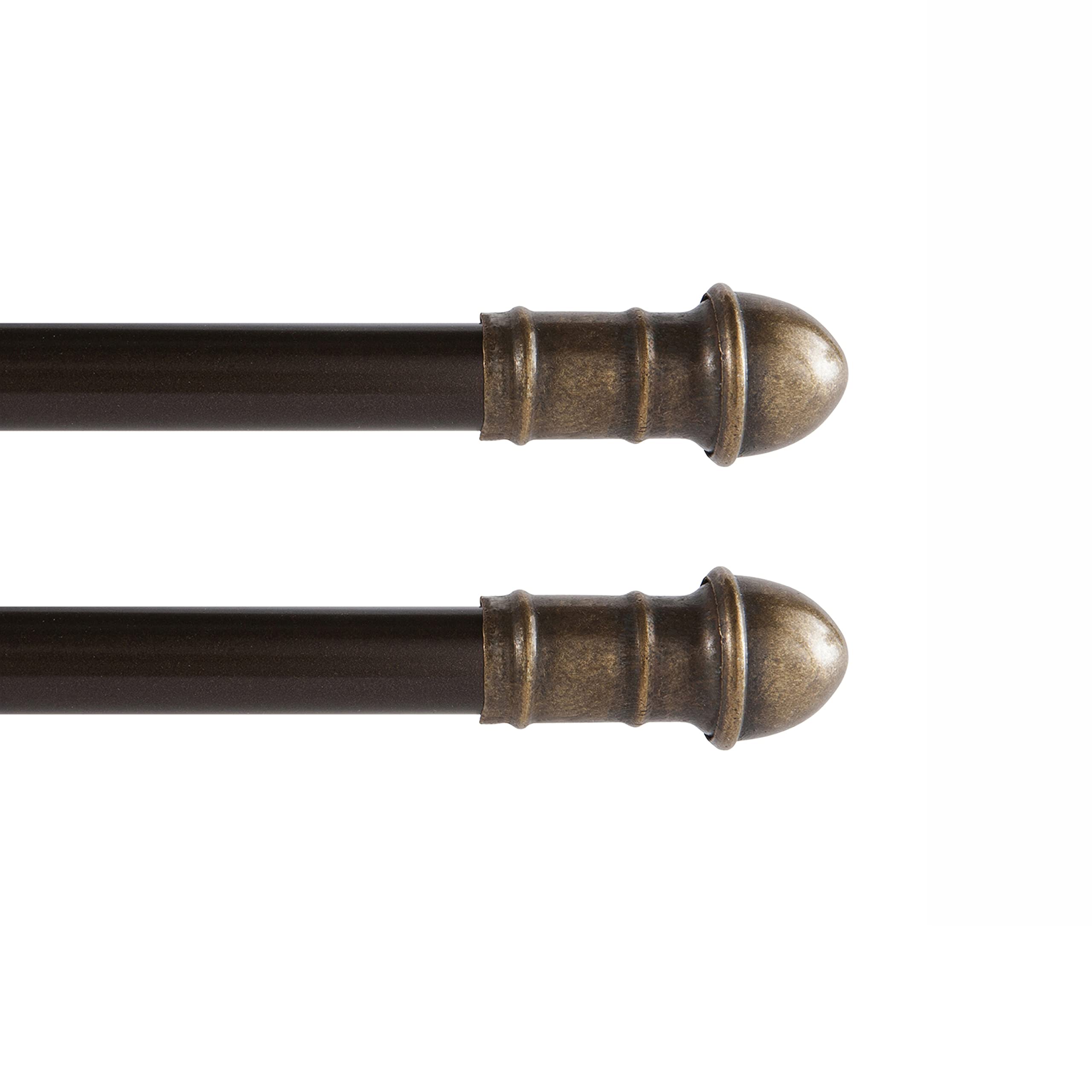 16-28 in. Adjustable Petite Café Curtain Rod, 2-Pack, 7/16 in. Diameter, Bronze