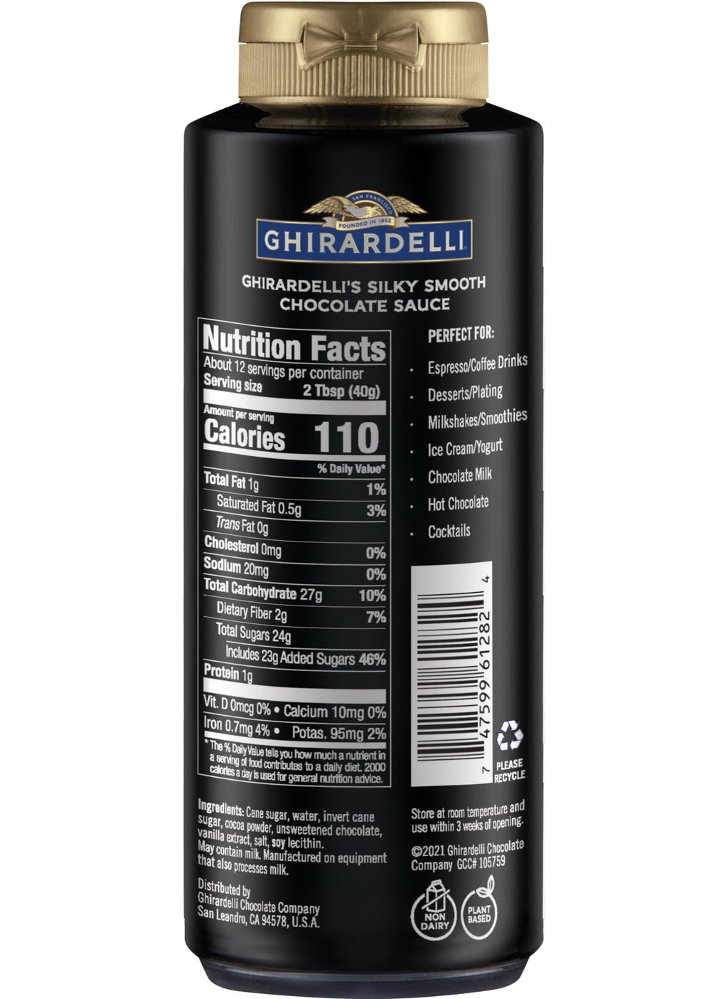Ghirardelli Chocolate Sauce, Black Label (16oz Squeeze bottle)