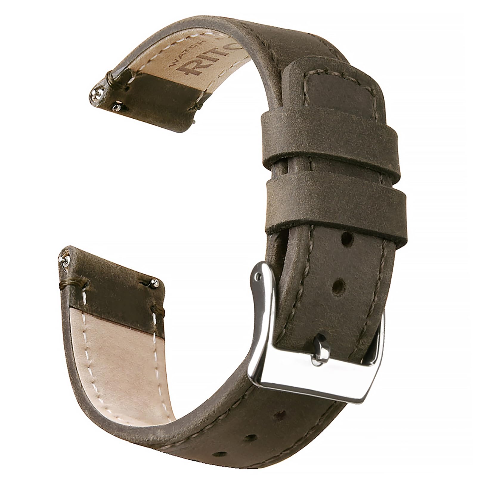 Ritche Christmas Gift Quick Release Leather Watch Band Leather Watch Strap 18mm 19mm 20mm 21mm 22mm 23mm or 24mm for Men and Women, White Elephant Gifts, Stocking Stuffers For Men