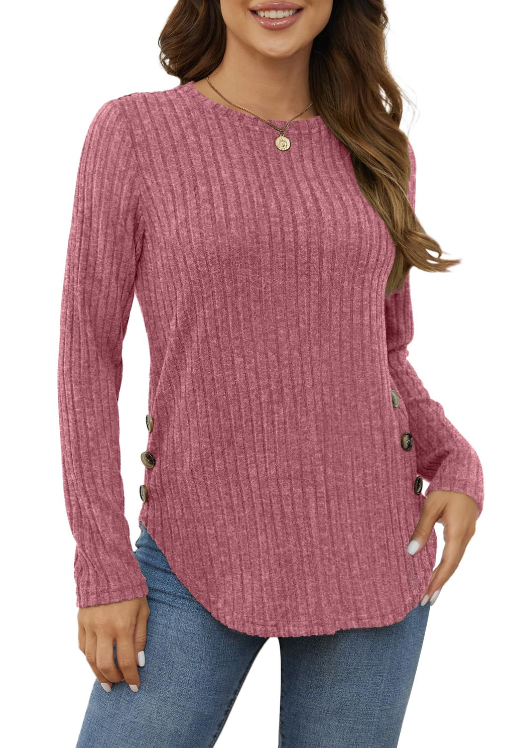 Yincro Women's Long Sleeve Fall Sweaters 2026 Lightweight Casual Crewneck Tunic Tops