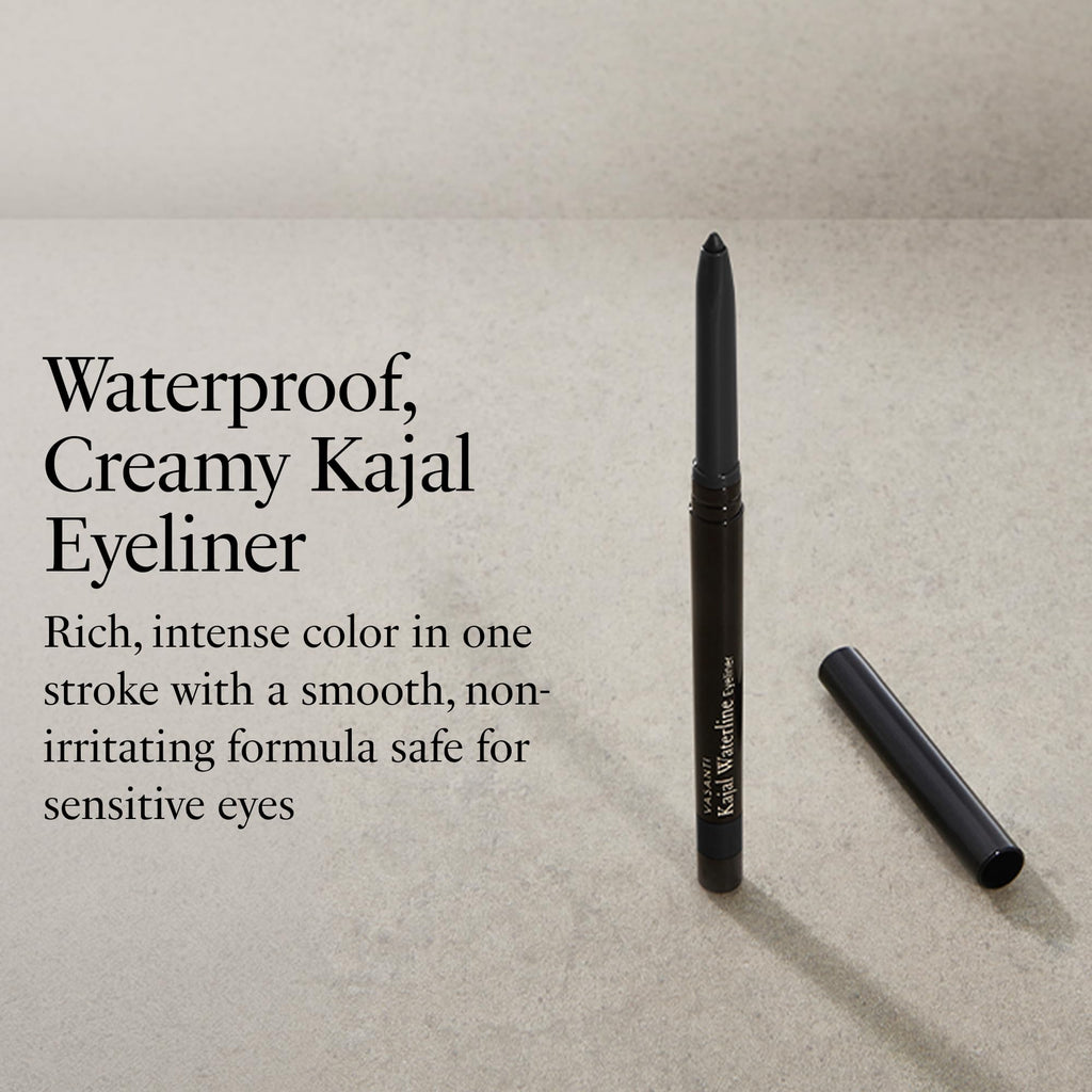 VASANTI Kajal Waterline Eyeliner (Hazel Brown) | Long-Lasting, Blendable Waterline Eye Liner | Smudge-Proof and Water-Resistant Eyeliner Pencil for Sensitive Eyes | Ophthalmologist Approved & Tested