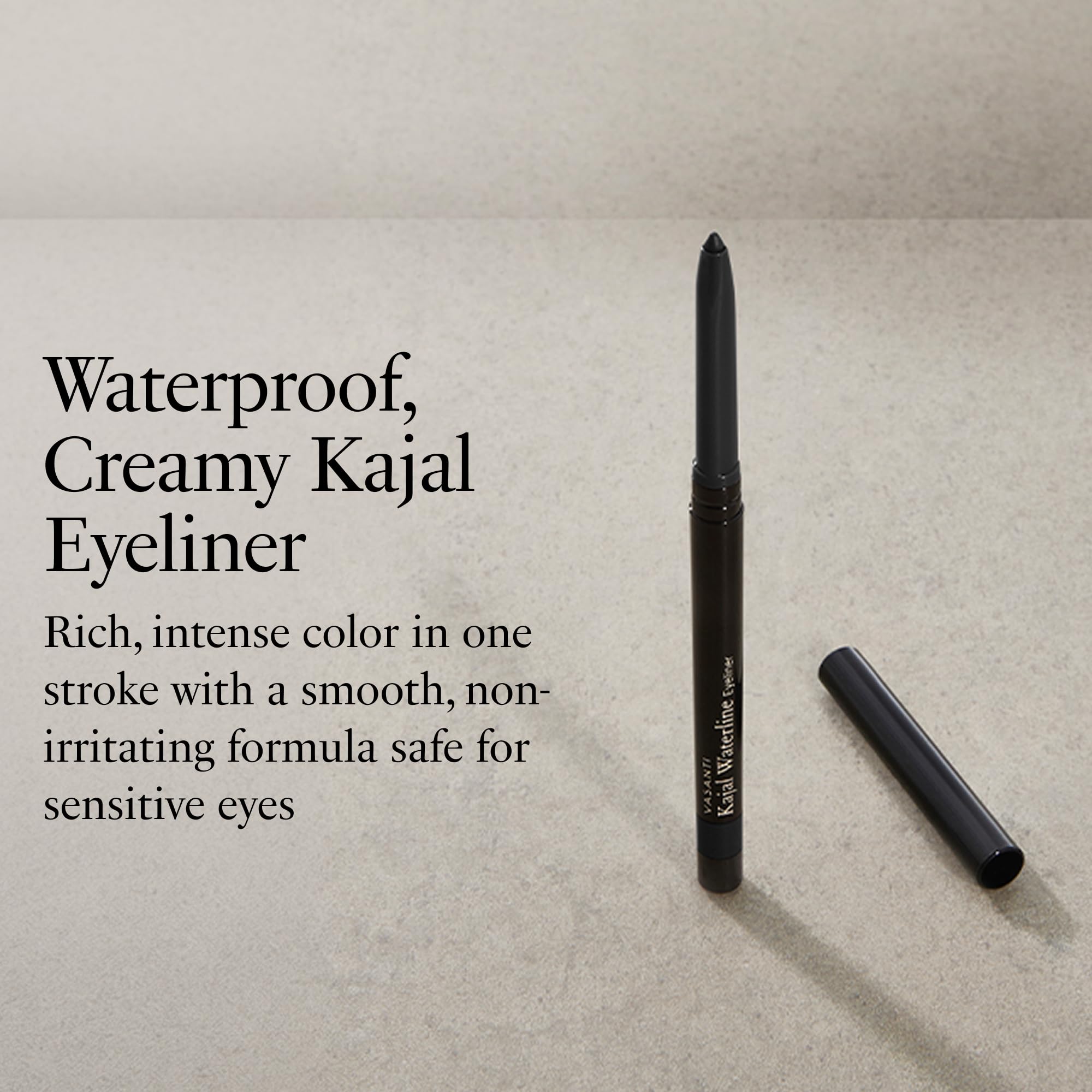 VASANTI Kajal Waterline Eyeliner (Hazel Brown) | Long-Lasting, Blendable Waterline Eye Liner | Smudge-Proof and Water-Resistant Eyeliner Pencil for Sensitive Eyes | Ophthalmologist Approved & Tested