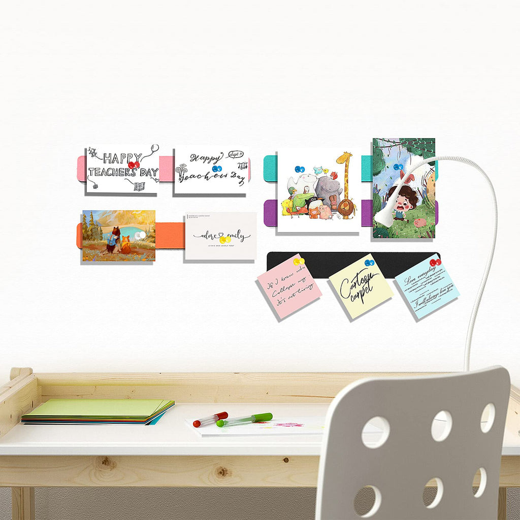 Felt Bulletin Board, 15.7''X 11.8'' corkboard Pin Board for Bedrooms Offices Home Wall Decoration, Self Adhesive Cork Board with 35 Push Pins for Paste Notes, Photos, Schedules (2 Pack)