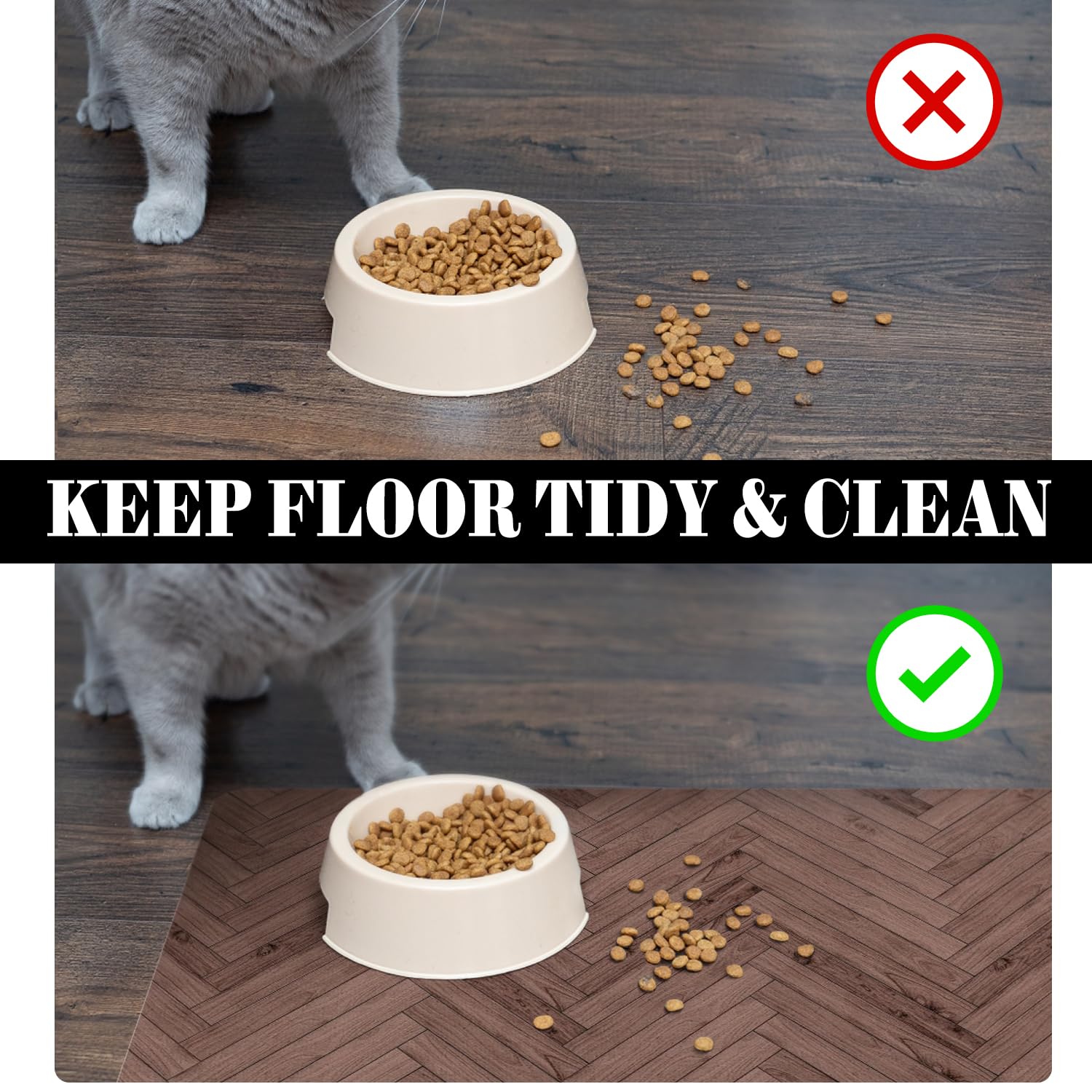 Dog Food Mats for Floors Absorbent, Pet Cat Food Mat - Quick Dry Dog Bowl Mats for Food and Water, Eco-Friendly Boho Pet Supplies