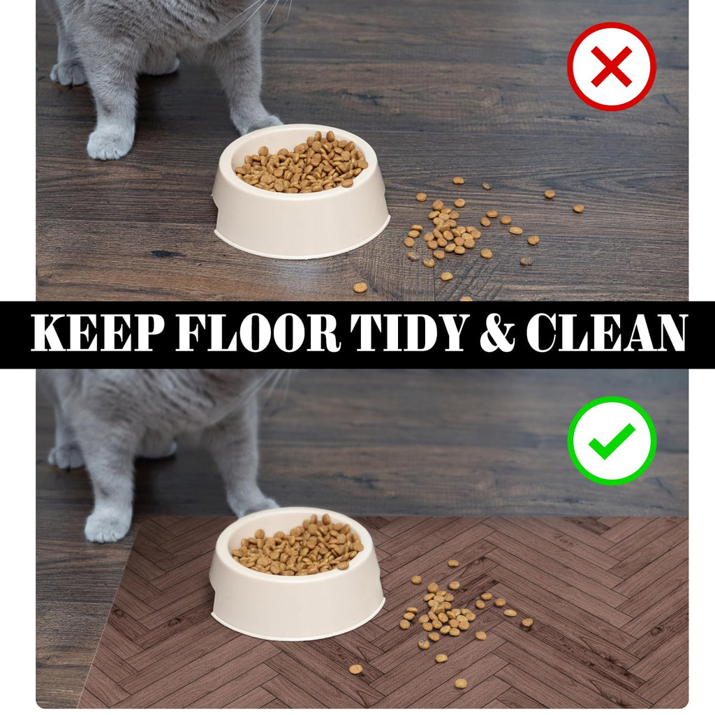 Dog Food Mats for Floors Absorbent, Pet Cat Food Mat - Quick Dry Dog Bowl Mats for Food and Water, Eco-Friendly Boho Pet Supplies