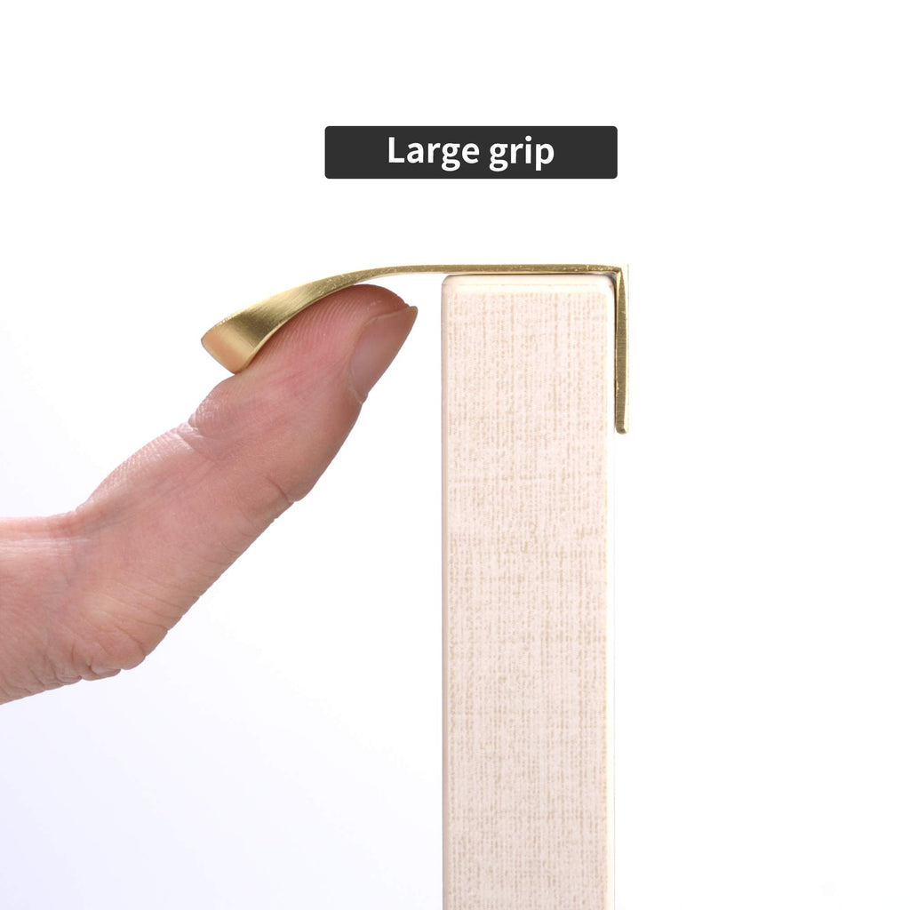 Satanga Edge Finger Pulls for cabinets Kitchen Concealed Drawer Pull Aluminum Hidden Back Mount Door Handle for Home Pack of 5 Modern White 3 Inch Overall Length Easy Installation