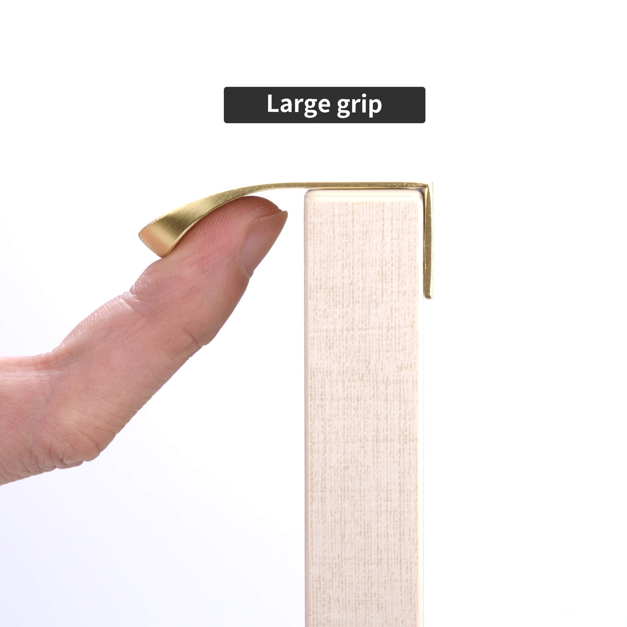 Satanga Edge Finger Pulls for cabinets Kitchen Concealed Drawer Pull Aluminum Hidden Back Mount Door Handle for Home Pack of 5 Modern White 3 Inch Overall Length Easy Installation