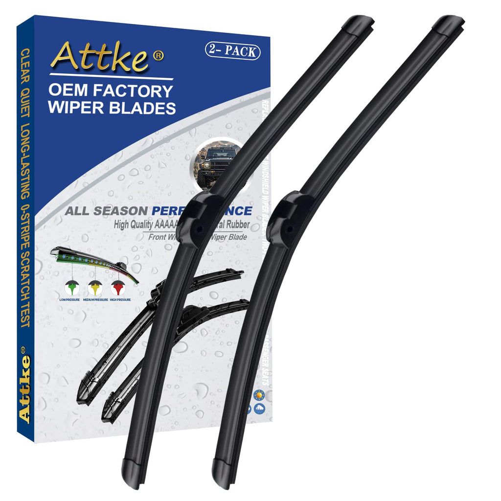 ATTKE OEM Quality Front Windscreen Wiper Blades for Jeep Wrangler 1997-2006/Porsche 911 1978-1994/Suzuki Samurai 1986-1995 (13″+13″ Front Windshield Wiper Blade Set)