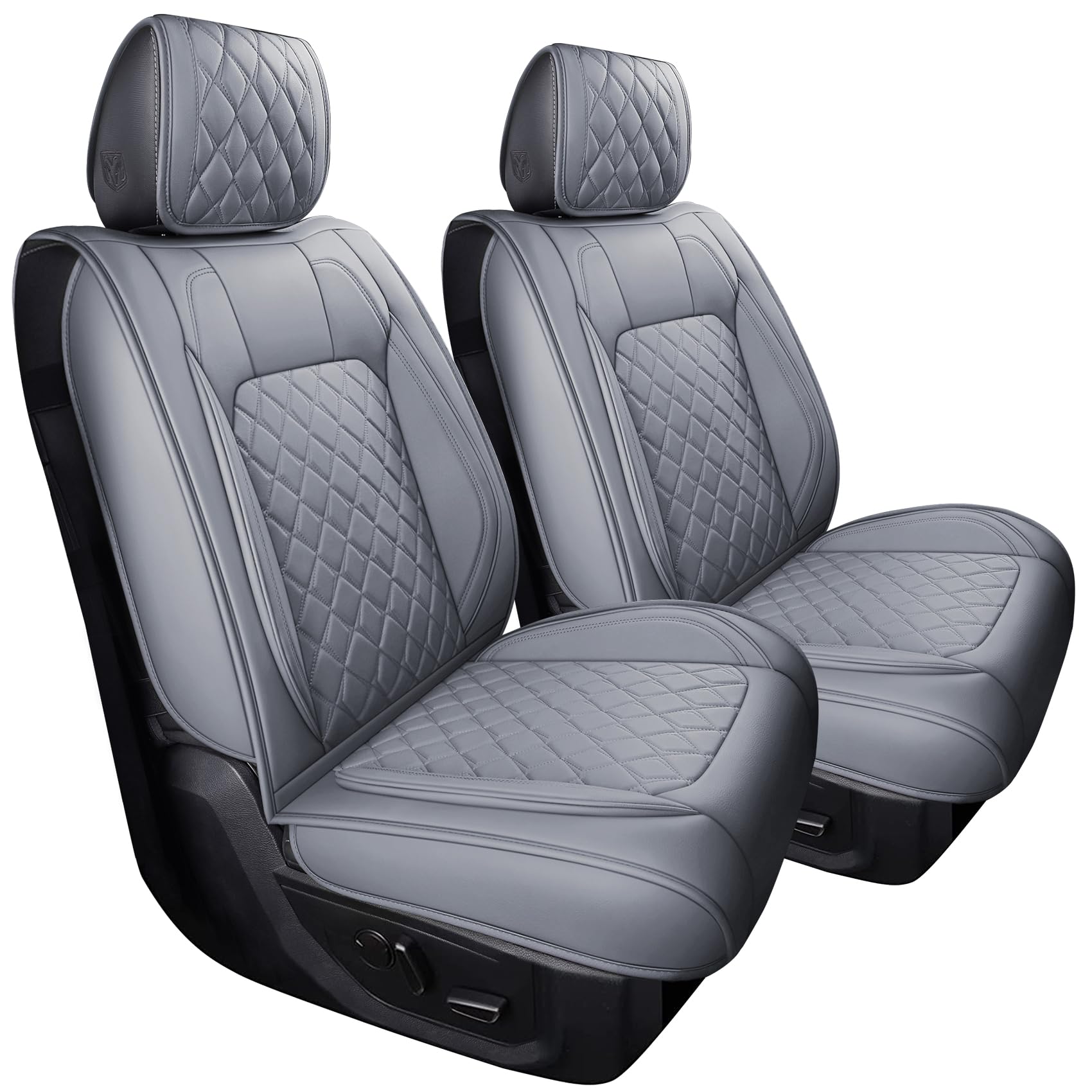 Aierxuan Dodge Ram Front Seat Covers Custom Fit 2009-2026 1500/2500/3500 Truck Pickup Crew Quad Regular Cab Heavy Duty Waterproof Leather Airbag Compatible Cushions(2 PCS Front/Black)