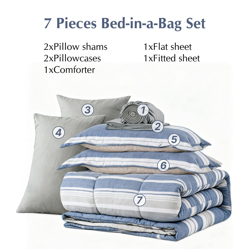 AMBERSPACE Plaid Twin XL Comforter Set Black, Reversible Checkered Bedding Set 5 Pieces for Boys Girls Teen, Lightweight Bed in a Bag for Dorm with Sheets, Pillowcase & Sham