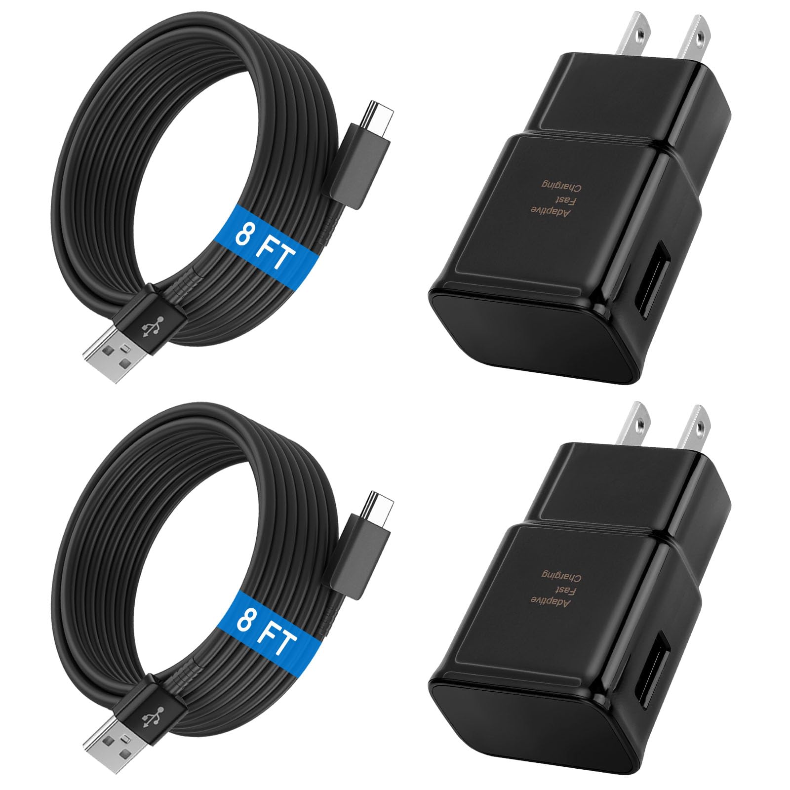 Type C Charger Android Phone Charger Cable Fast Charging with 6.6FT USB C Cord for Samsung Galaxy S10/S10e/S10+/S9/S9+/S8/S8+/S23/S22/S21 Ultra/S20/Note 20/Note 10/Note 9/8/Z Flip 3/A03s/A02s, 2Pack