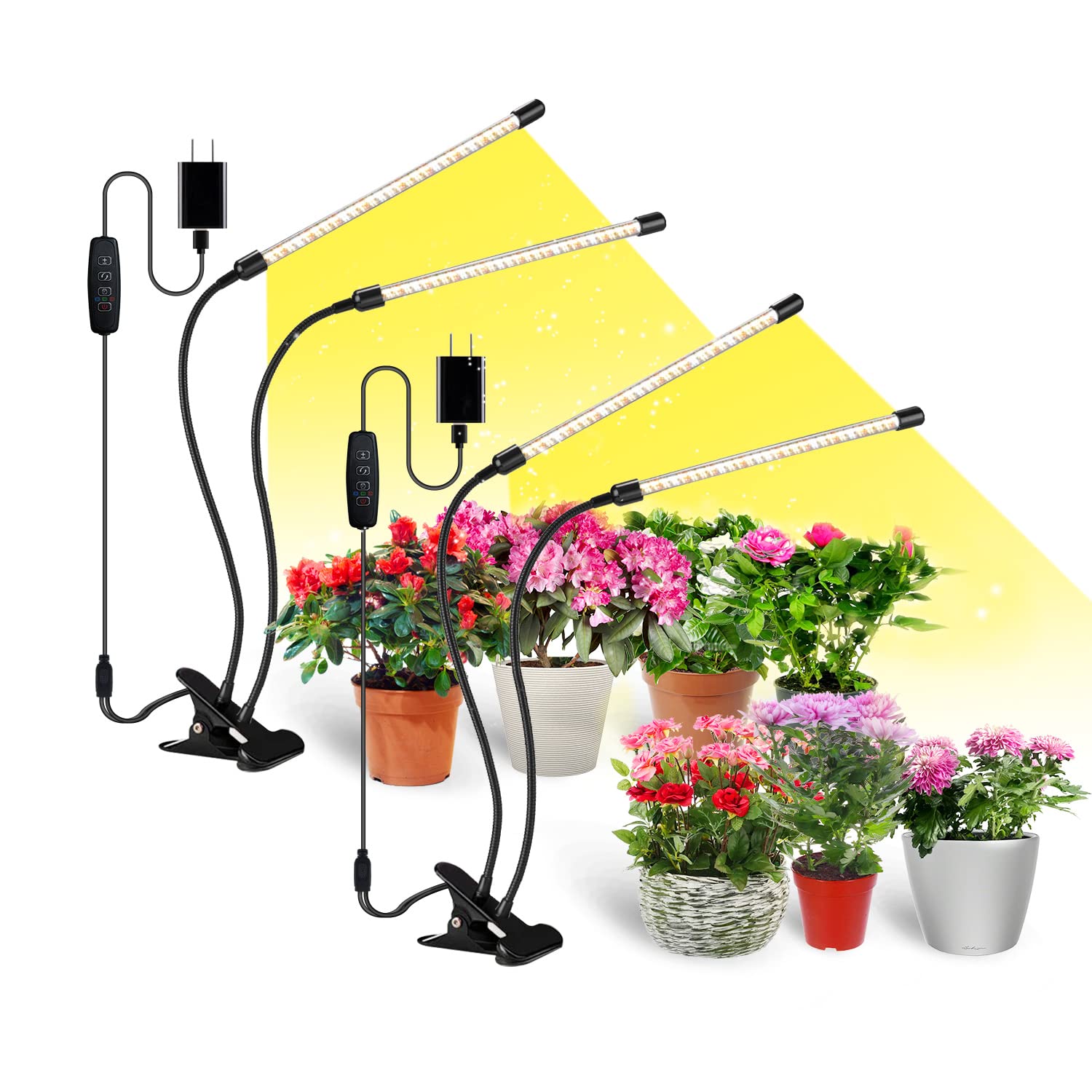 bseah Grow Light Plant Lights for Indoor Plants, Full Spectrum Plant Grow Lamp, 10 Dimmable Levels, Auto ON & Off with 3/9/12H Timer