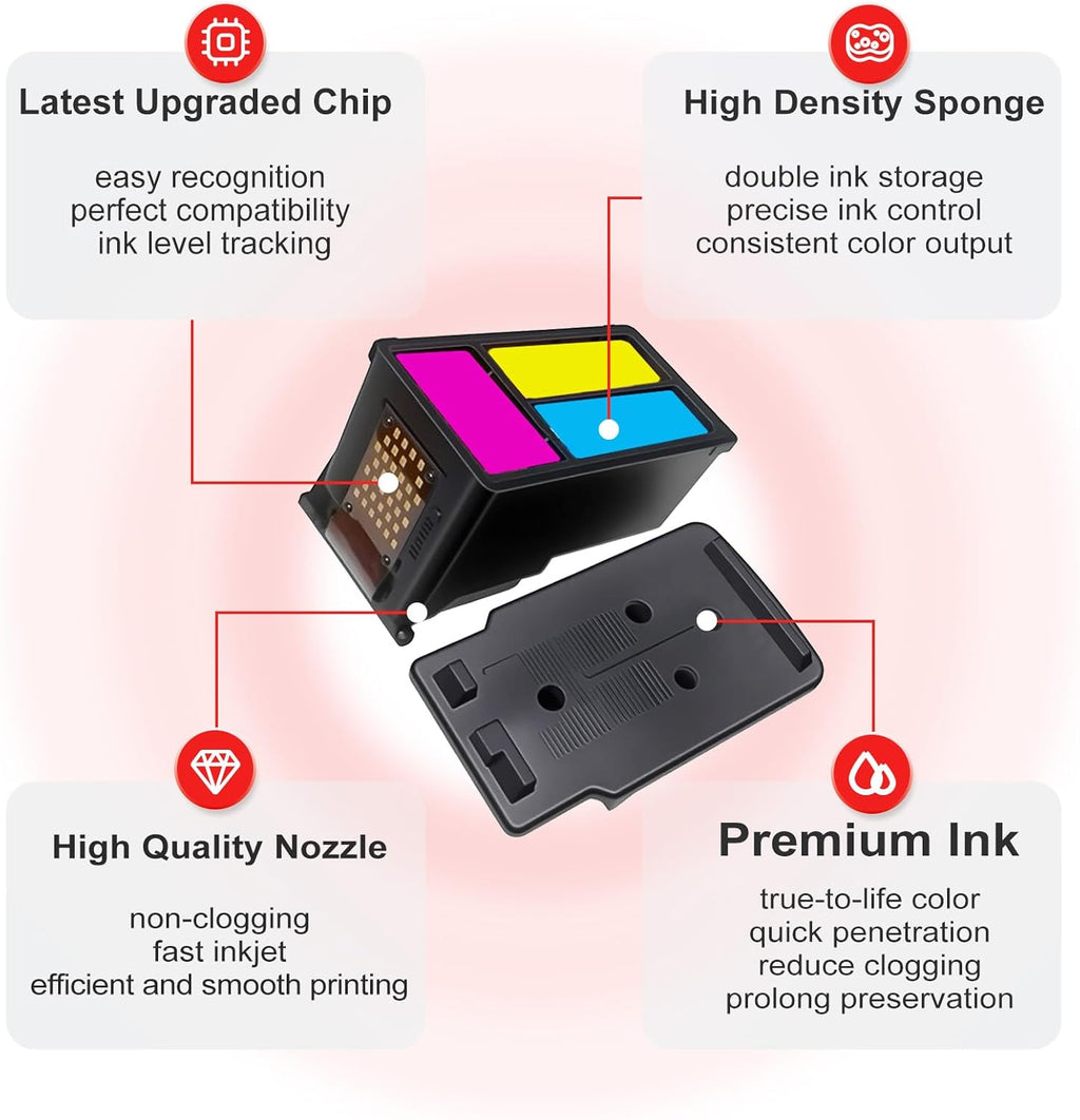 Ankink 275XL 276XL 3-Pack Compatible Ink Cartridge Replacement for Canon PG 275 CL 276 XL PG275XL CL276XL PG275 CL276 XL (2 Black & 1 Color) for TS3522 TR4720 TR4700 TR4722 TS3500 TS3520 Printer
