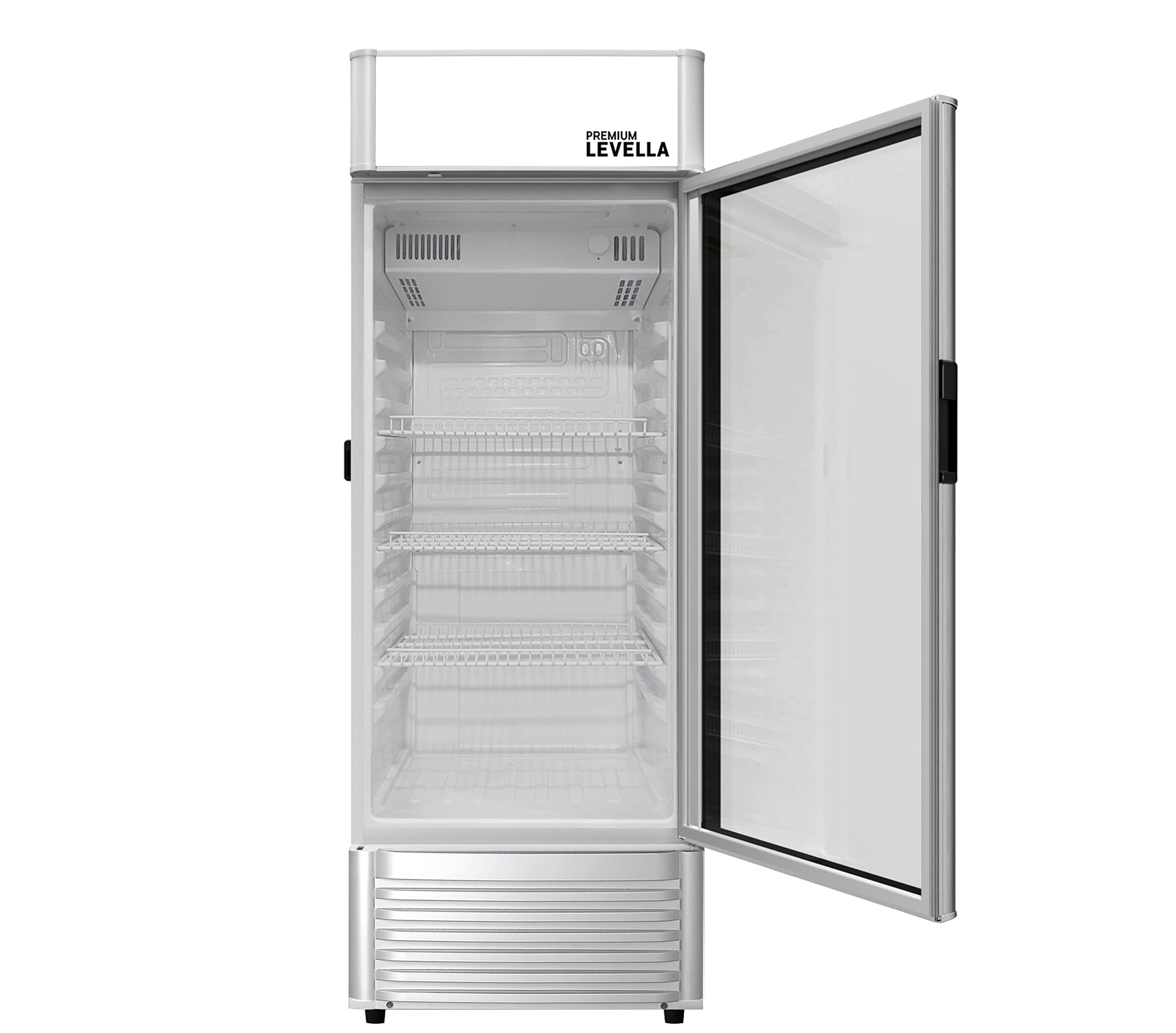 PremiumLevella PRF37DX Glass Door Display Refrigerator 3.1 cu ft Commercial Beverage Cooler Merchandiser - Black