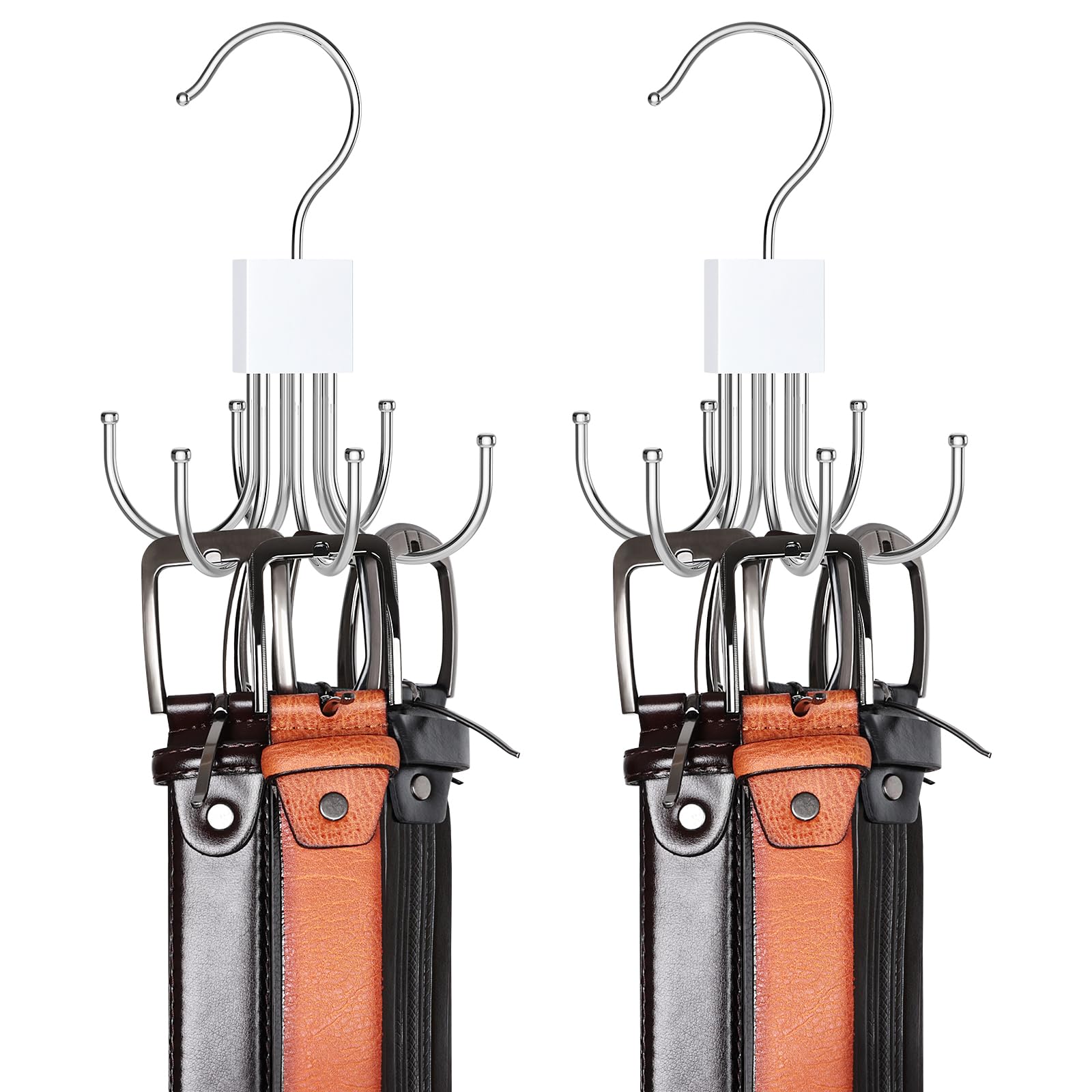 1 Pack Belt Hanger, Belt Organizer for Closet | 360° Rotatable, Max 24 Belt Storage, Space Saving, Closet Organizers and Storage