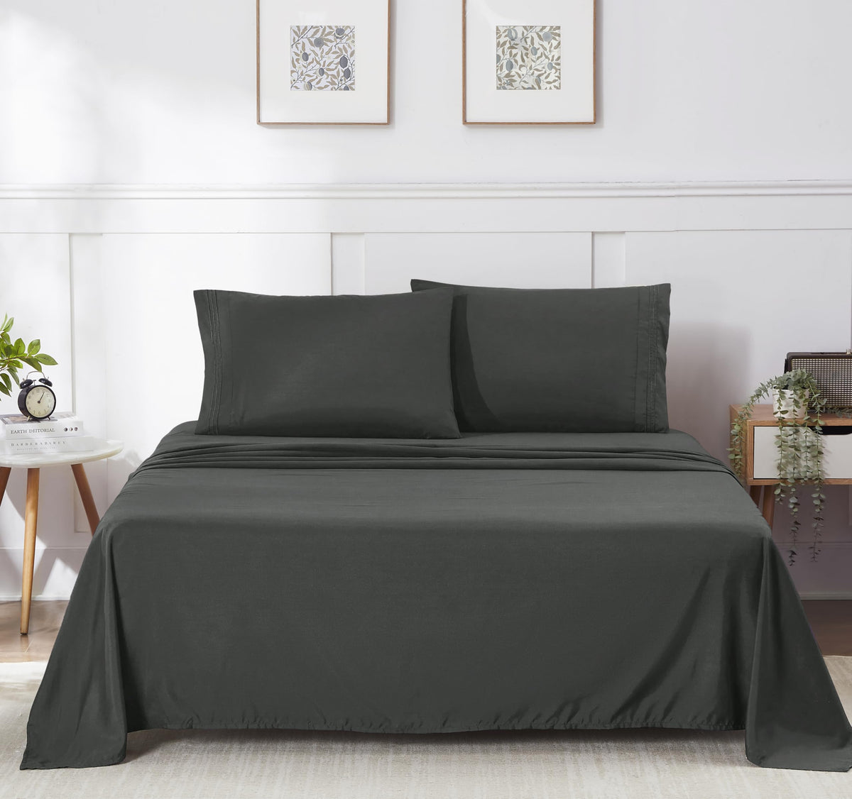 1500 Supreme Collection Extra Deep Pocket Sheets Set - Luxury Soft Bed Sheets, Wrinkle Free, Bedding, Over 40 Colors, 21 inch Extra Deep Pocket, Twin, Silver