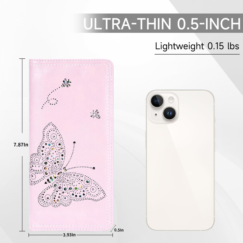 KITEVIUN RFID Wallet Women Ultra Slim Thin Womens Wallet Compact Clutch Long Ladies Wallet for Women WHITE