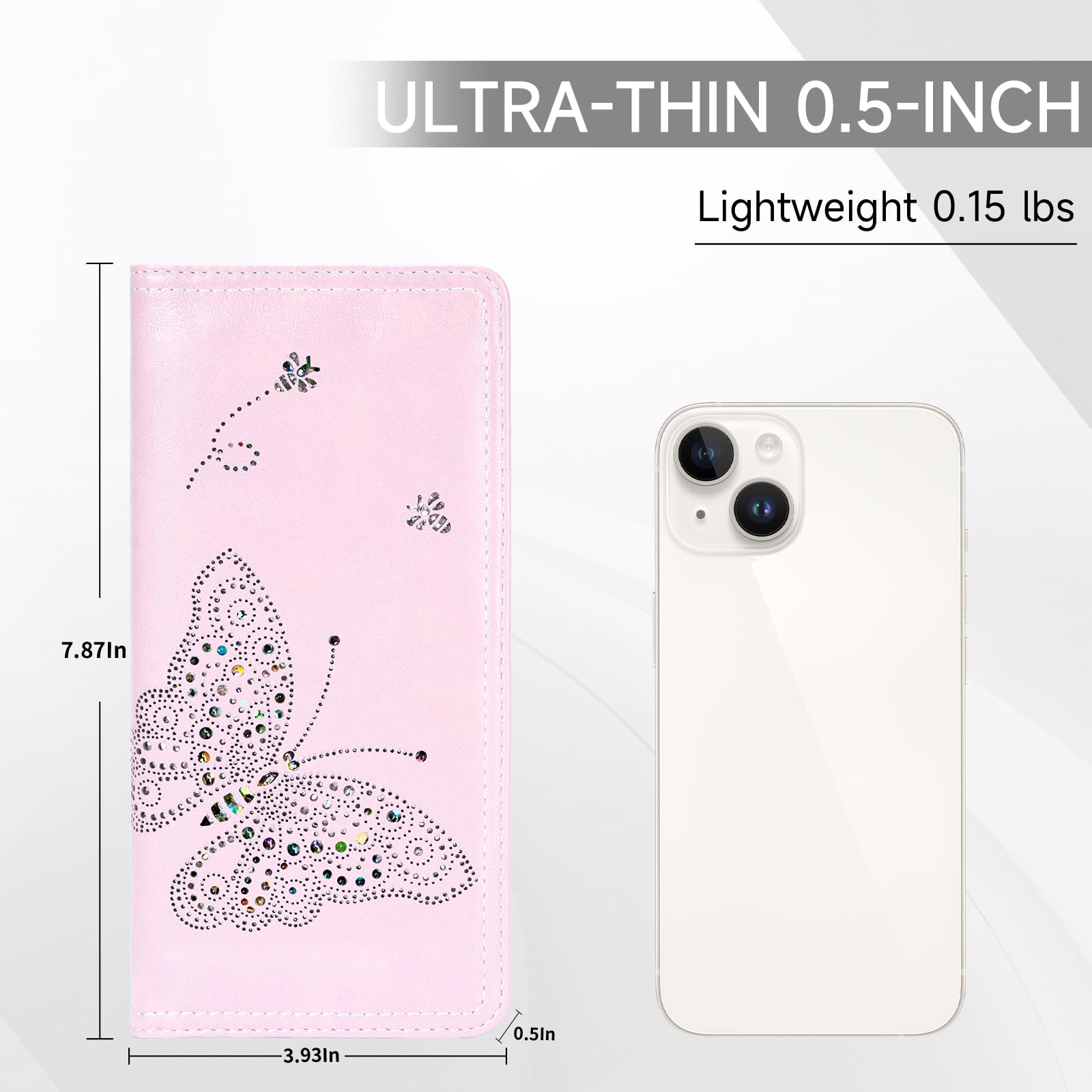 KITEVIUN RFID Wallet Women Ultra Slim Thin Womens Wallet Compact Clutch Long Ladies Wallet for Women WHITE