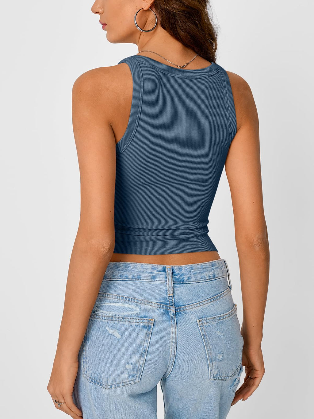 Trendy Queen Women's Tank Tops Crop Camisole Summer Fashion Sleeveless Ribbed Workout Basic Going Out Gym Spring Clothes 2026