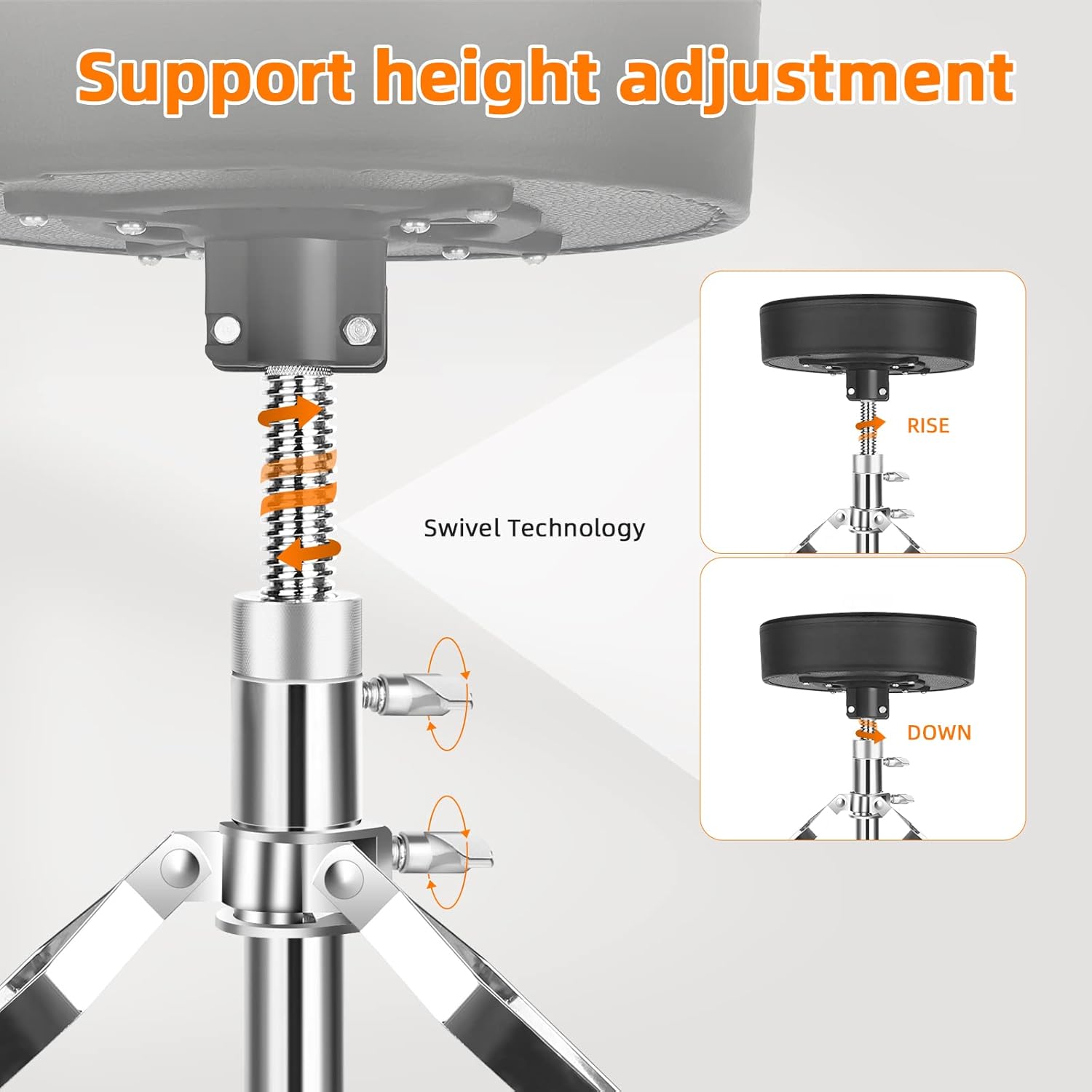 GrowDaily Drum Throne Seat,Adjustable Stool Drum Universal Thick Padded Drum Throne Drummer Stool with 2Pacs 5A Drumsticks