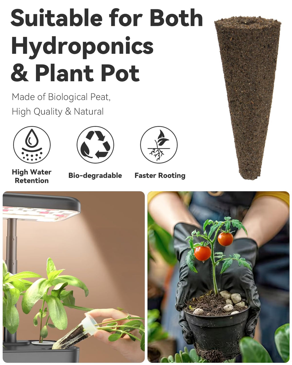 Hydroponics Seed Pod with Genovese Basil & Purple Basil, 8 Pods Complete Kit with Sponge, Basket, Dome, Label, Compatible with AeroGarden, Ahopegarden, GARDENCUBE, iDoo & MUFGA Indoor Smart Gardens