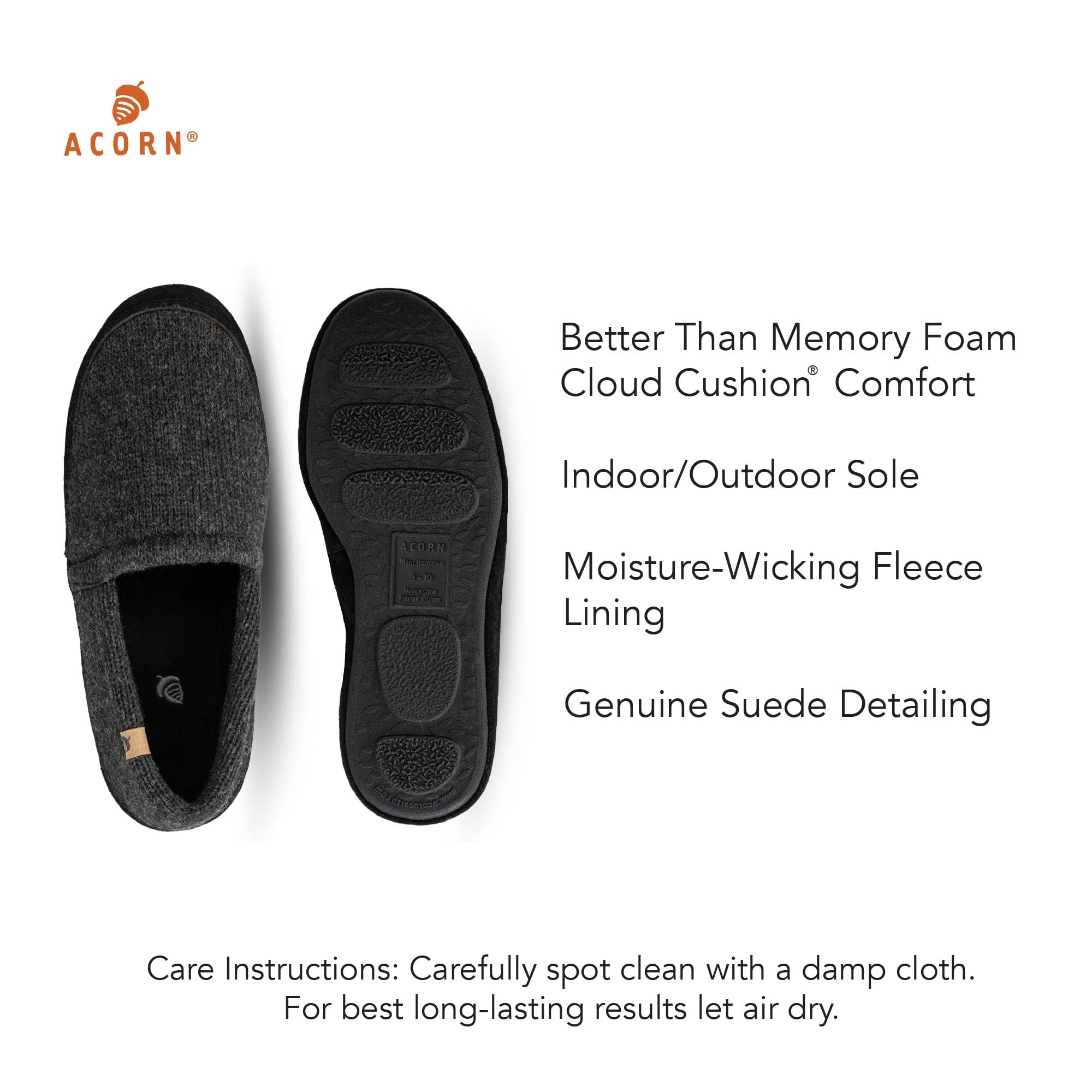 Acorn Men's Memory Foam Slippers