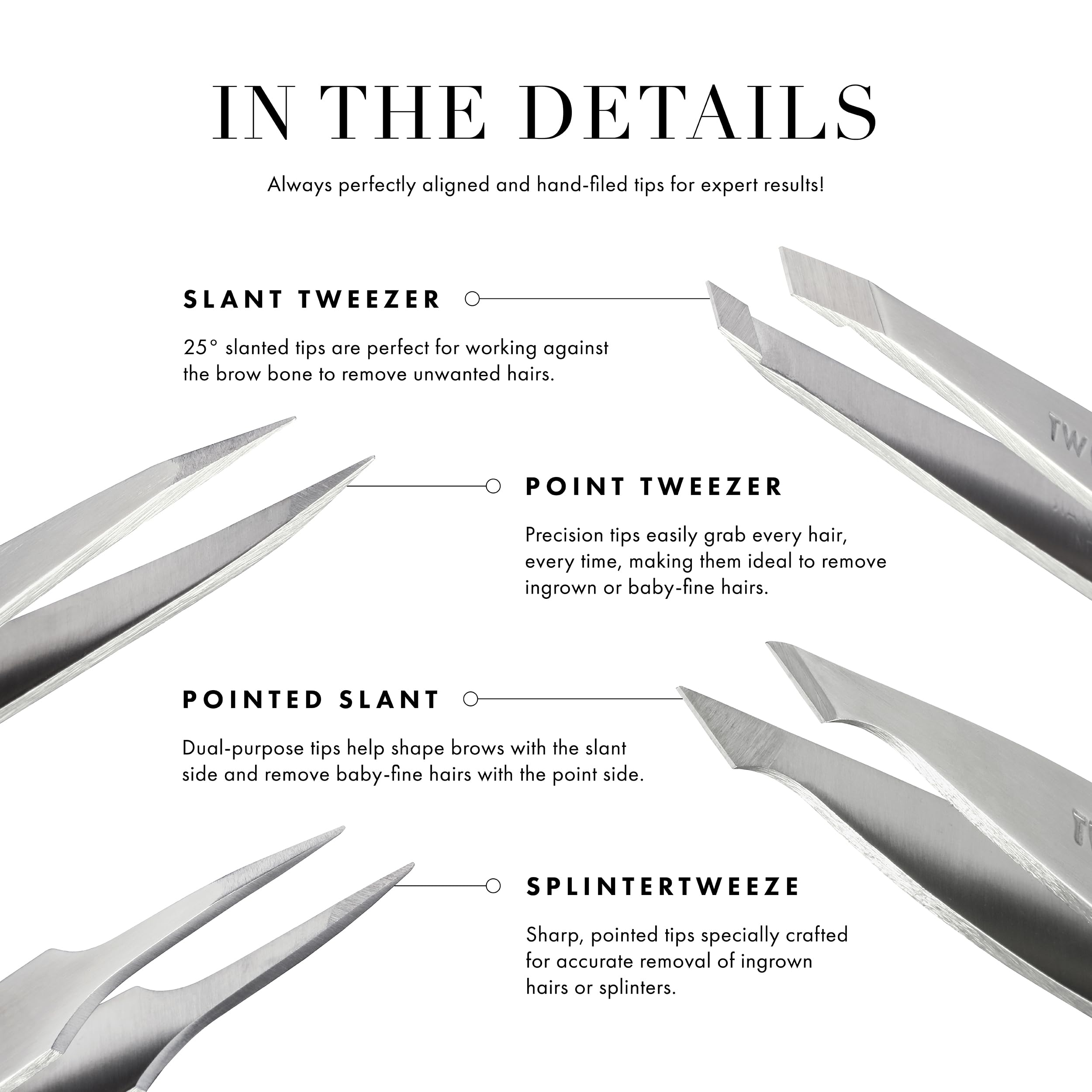 Tweezerman Exclusive 40th Birthday Slant Tweezer - Hair Removal Tweezers, Stainless Steel