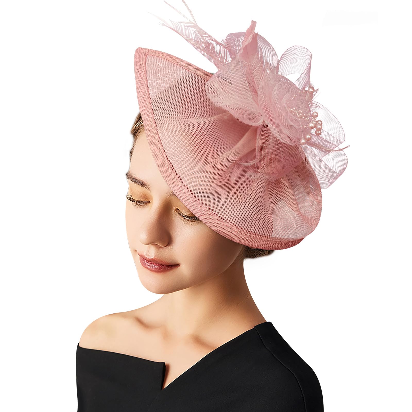 AQOKKA Women Fascinators Hats Flower Fascinators with Headband and Clip Tea Party Headwear for Women and Girls