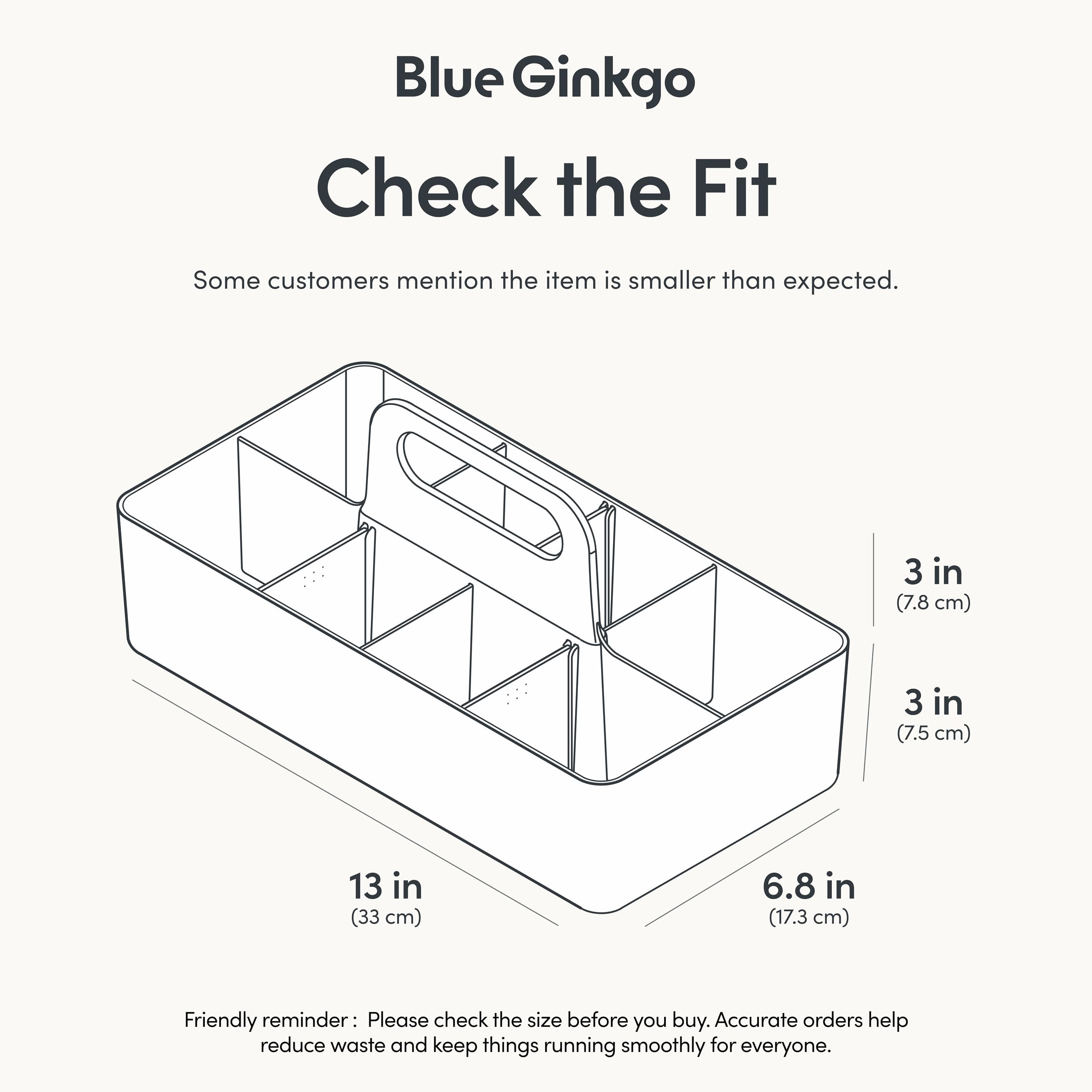 BLUE GINKGO Stackable Organizer Caddy – Korean-Made Portable Tote for Bathroom, Office, Crafts, or School Supplies (Long Rectangle, Blue)