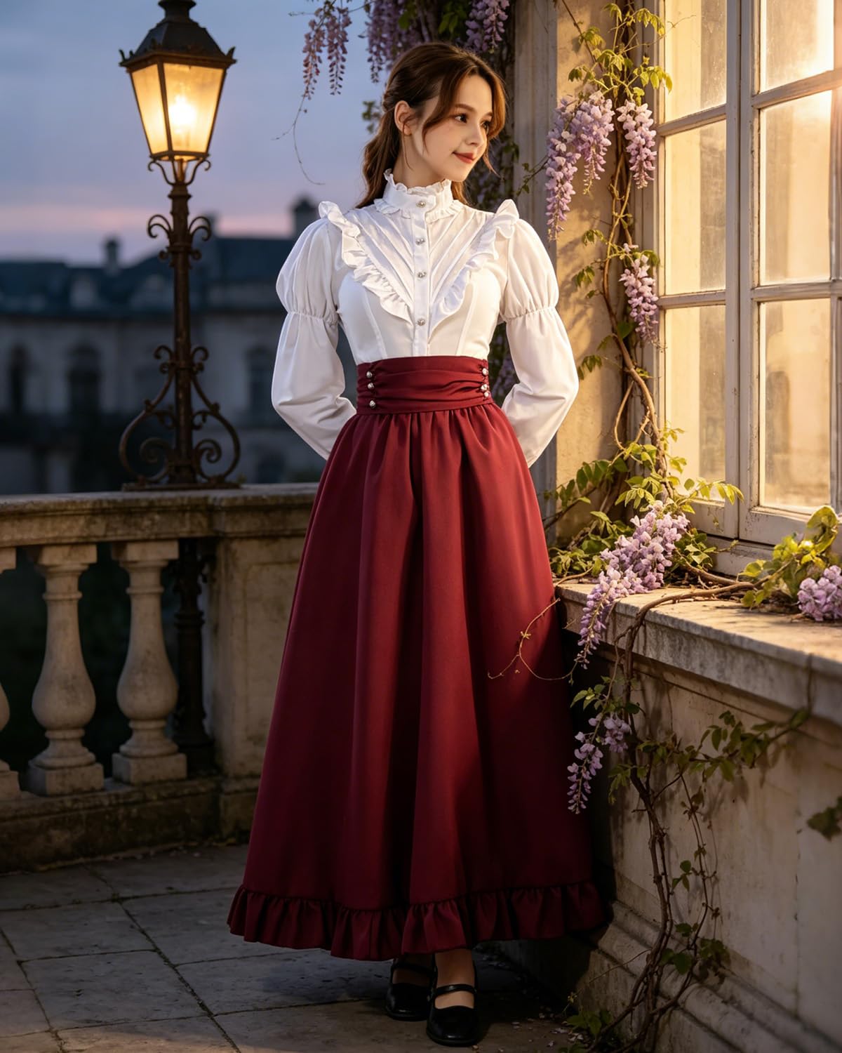 Victorian Dress for Women 2-Pieces 1800s Edwardian Dress Ball Gown Renaissance Costume