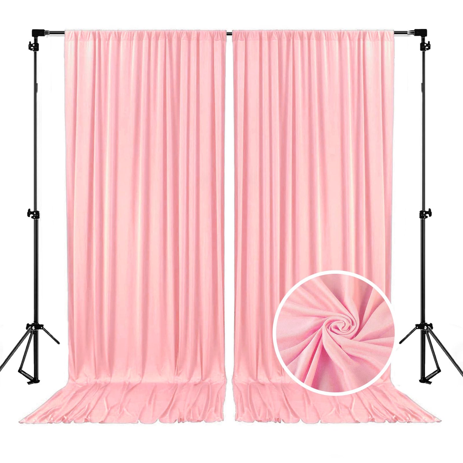 10 x 10 Feet Black A Backdrop Curtain for Partie, Background Curtains for Photoshoot, Birthday, Wedding, Halloween, Thanksgiving, Christmas, New Year Party Decorations 5Ft x 10Ft, 2 Panels