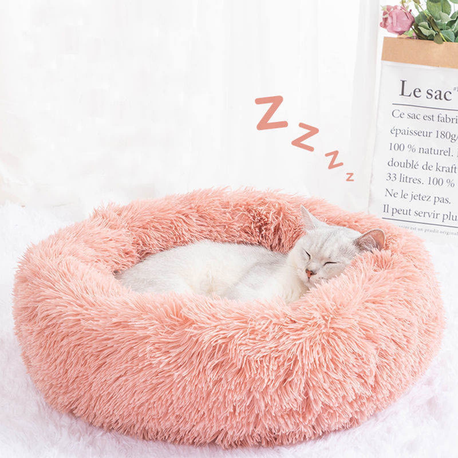Nisrada Cat Beds for Indoor Cats,15.7 Inch Small Cats Beds, Washable-Round Pet Bed for Puppy and Kitten with Slip-Resistant Bottom