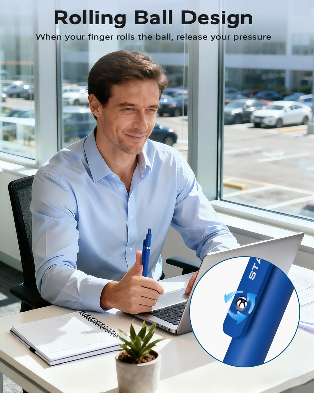 STAGEEK Blue Gel Pens GX3, 12Pcs Quick Dry Blue Ink Pens with 3 Extra Refills, Fine Point Retractable Smooth Writing Pens for Journaling, Office, Note Taking, School Supplies, Nurse Aesthetic(Blue)