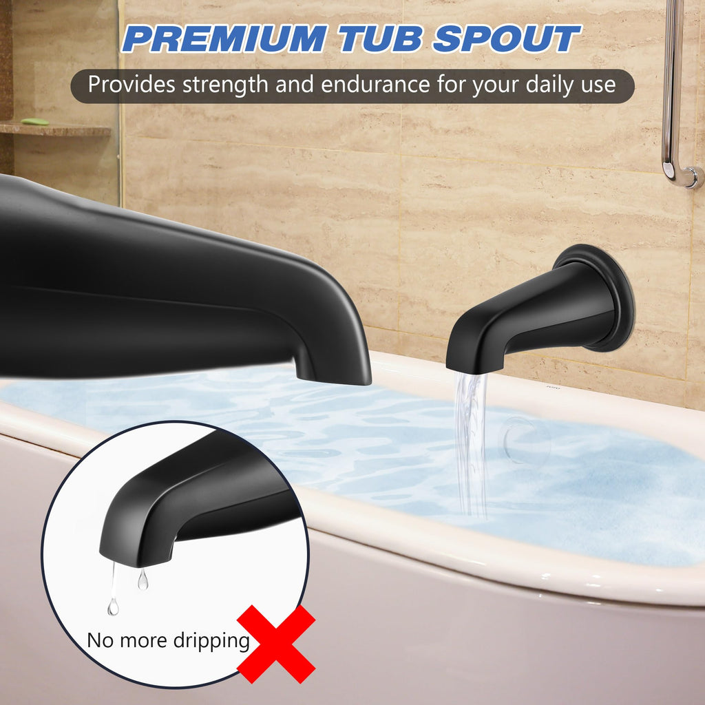 Dreyoo Tub Spout (Universal Fits 1/2" Copper Pipe, 1/2" IPS and 3/4" IPS), Bathroom Bathtub Faucet with Adapters and Hex Wrench(Brushed Nickel,Simple)