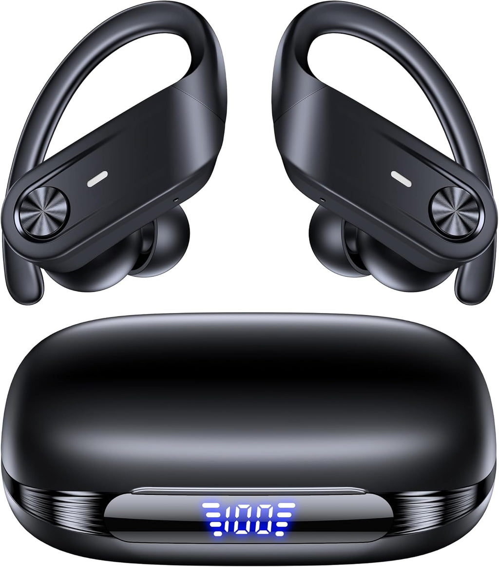 TAGRY Active Noise Cancelling Earbuds with Transparency Mode Bluetooth Headphones with Earhooks Sports