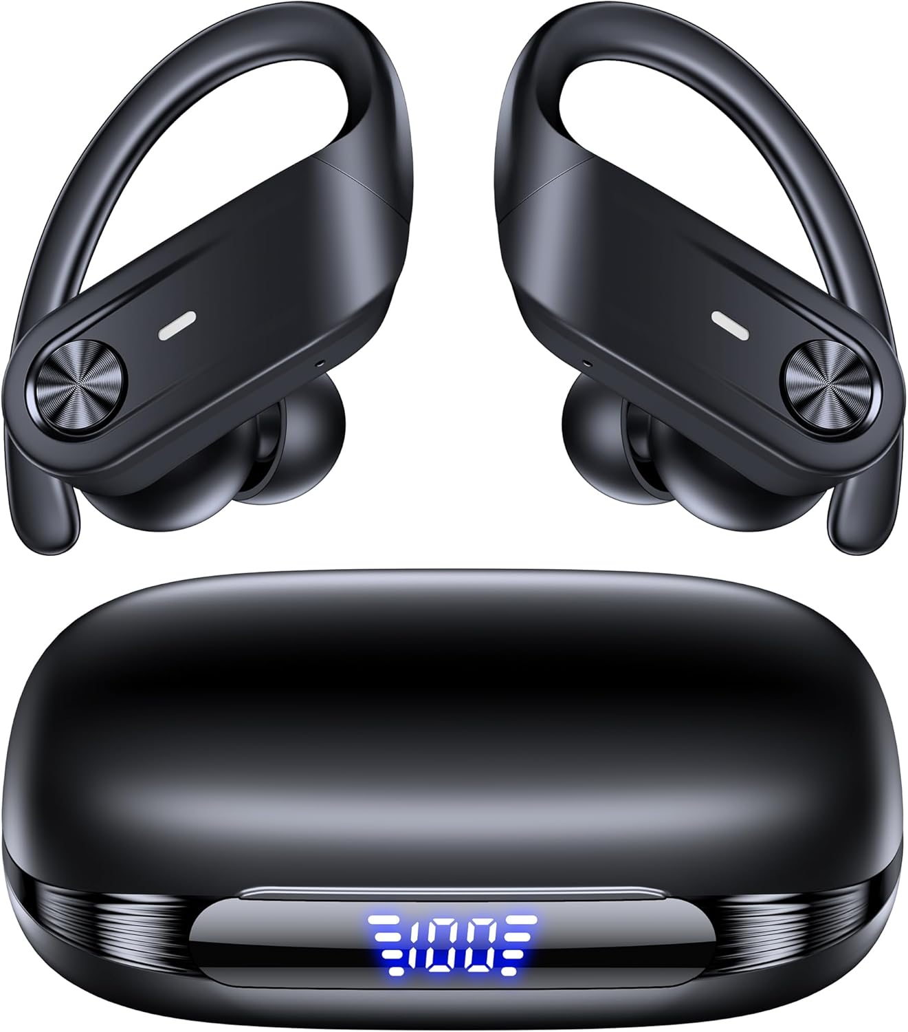 TAGRY Active Noise Cancelling Earbuds with Transparency Mode Bluetooth Headphones with Earhooks Sports