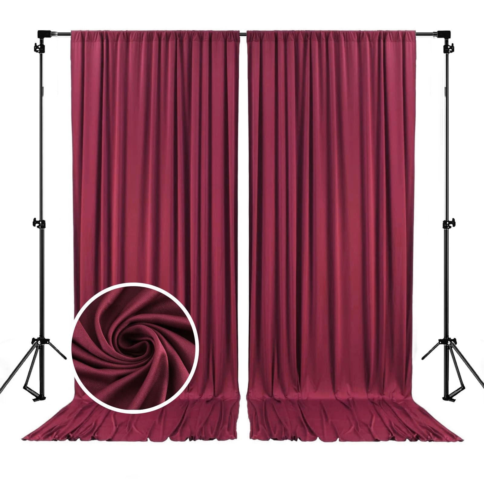 10 x 10 Feet Black A Backdrop Curtain for Partie, Background Curtains for Photoshoot, Birthday, Wedding, Halloween, Thanksgiving, Christmas, New Year Party Decorations 5Ft x 10Ft, 2 Panels