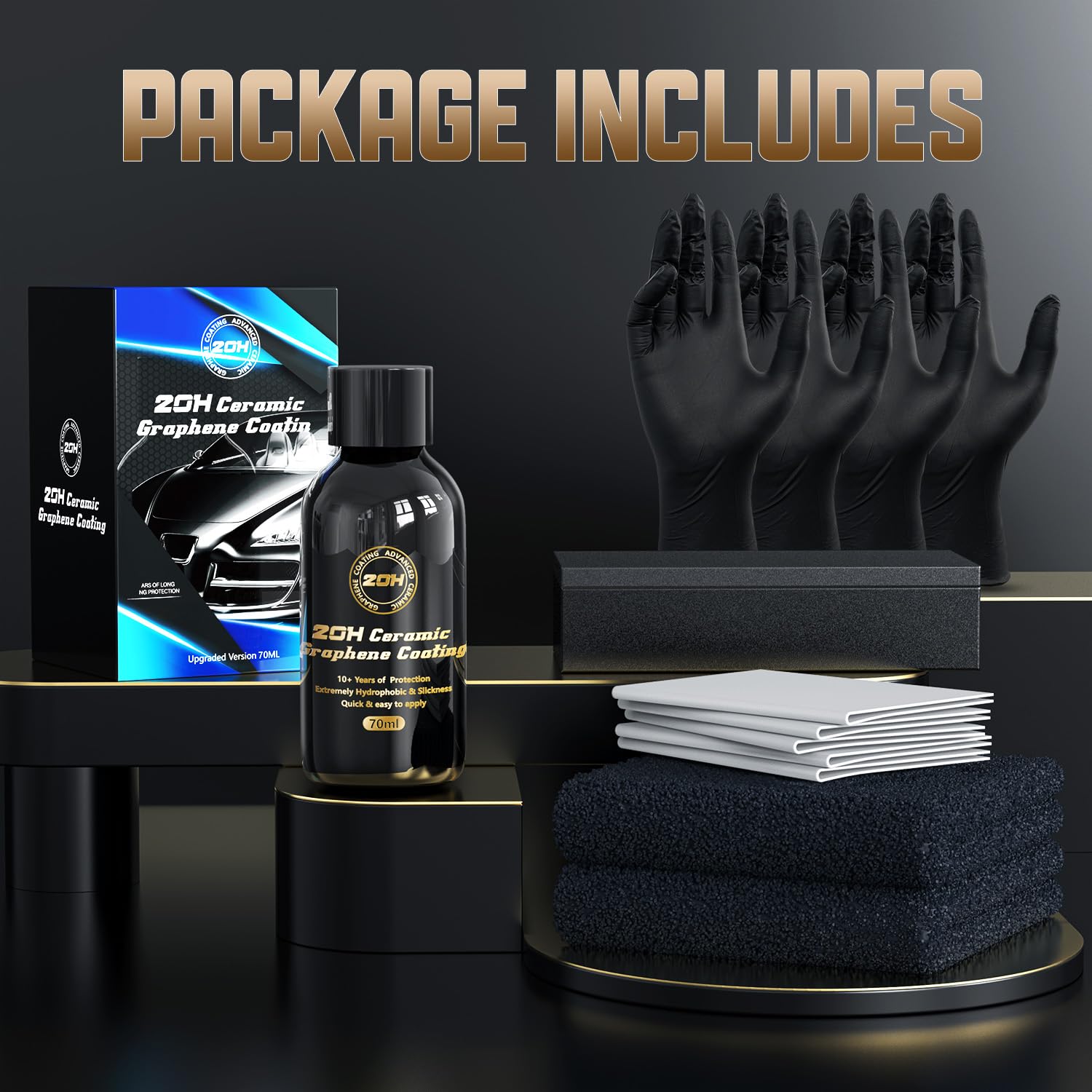 Graphene Ceramic Coating for Cars (17oz) - 12H Ceramic Spray Coating - 24+ Months of Long Lasting Protection - Ultra High Gloss & Shine - Unmatched Slickness - Extremely Hydrophobic