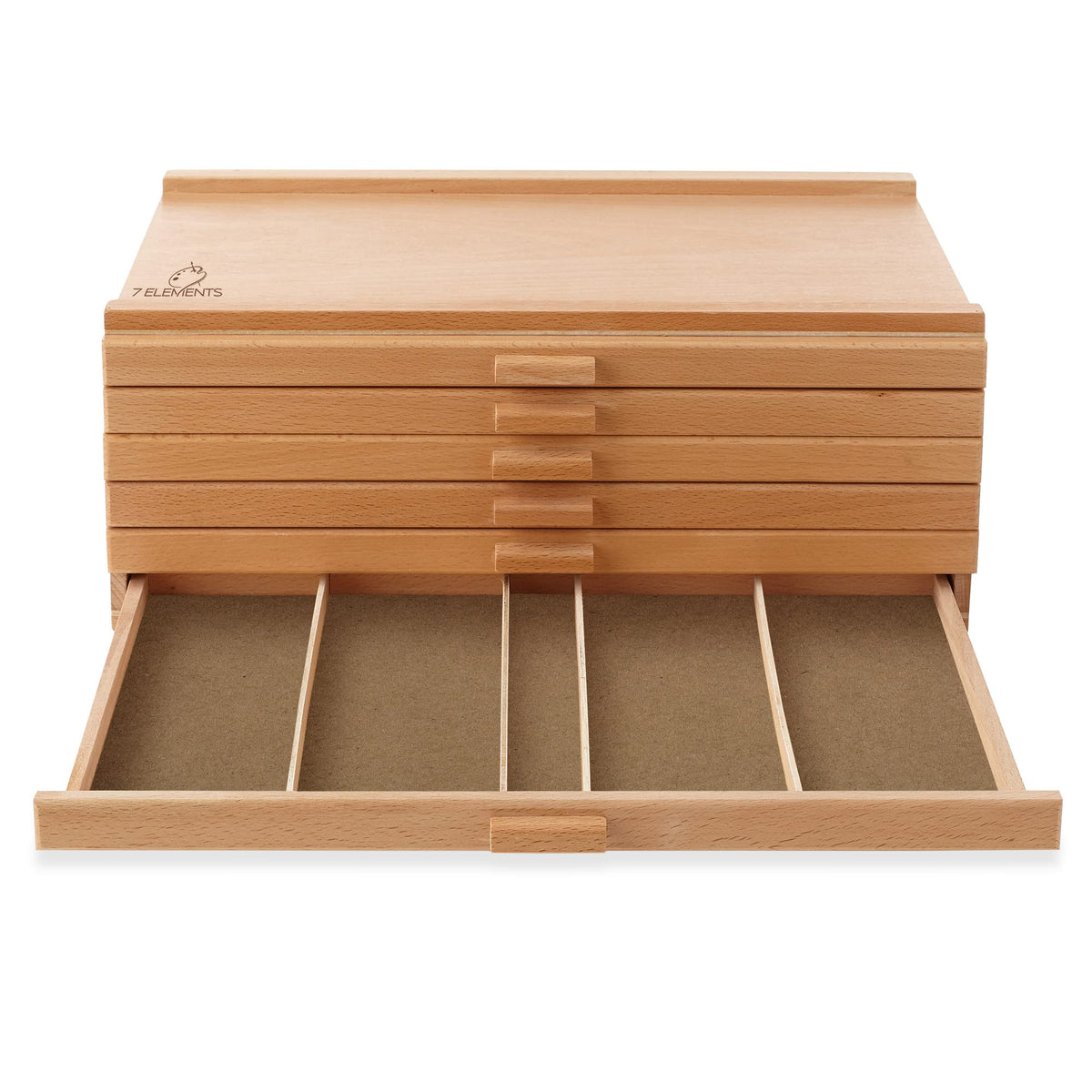 7 Elements 3 Drawer Wooden Artist Storage Supply Box for Pastels, Pencils, Pens, Markers, Brushes and Tools