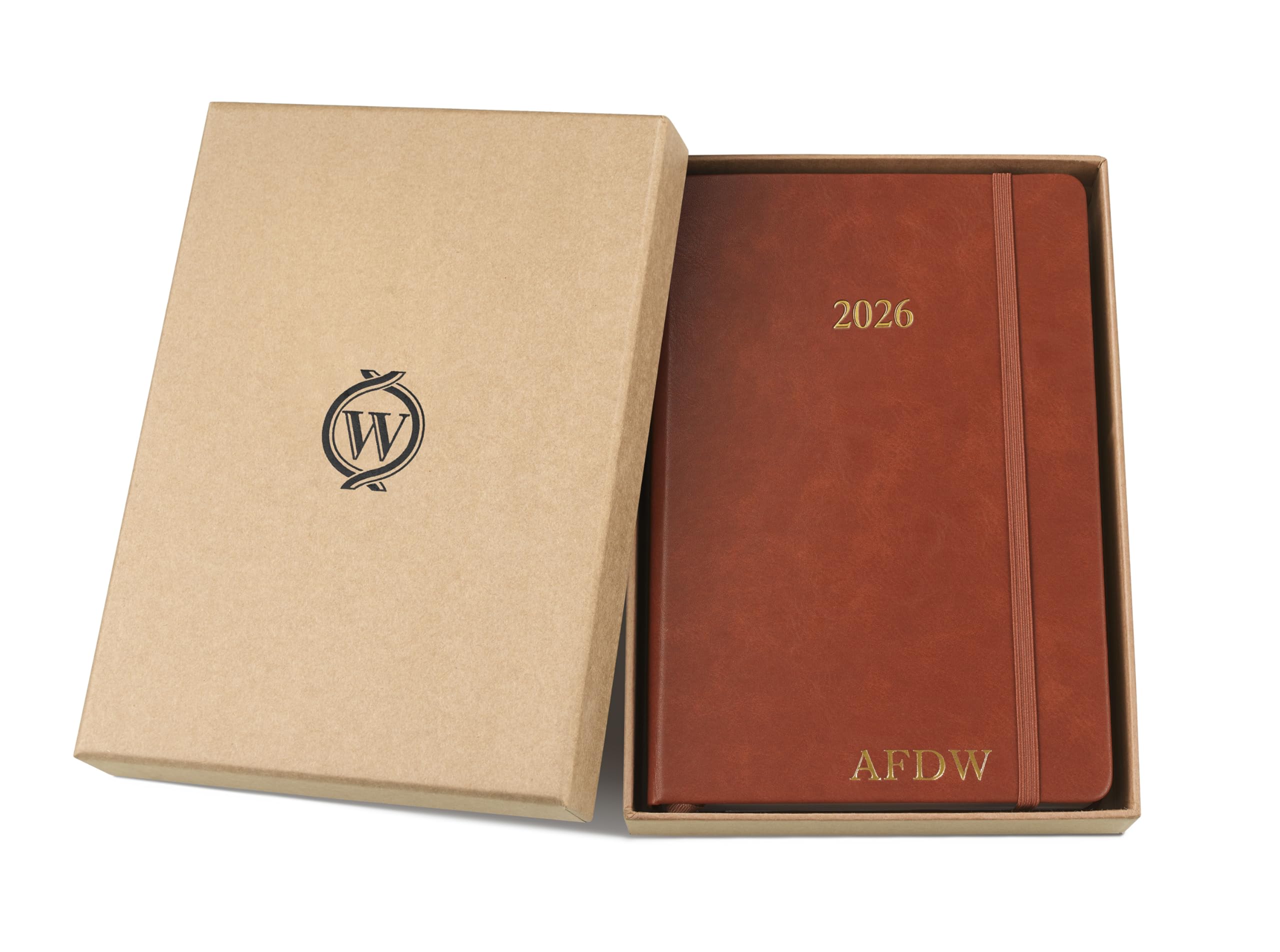 Wykeham's Executive 2026 Daily Journal Planner – US Public Holidays & Format – Customization Available (Brown, 6" x 4.5")
