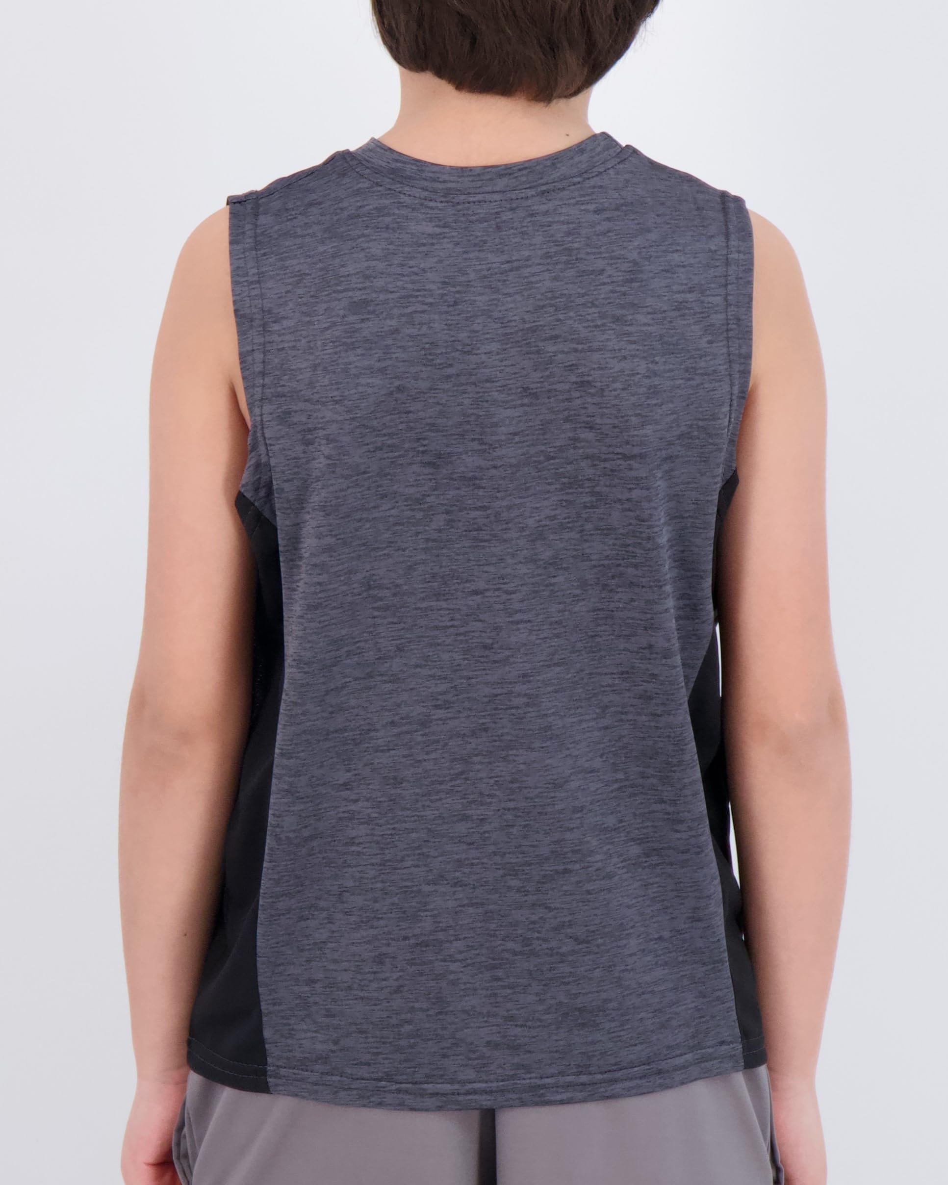 Real Essentials 5 Pack: Boys Dry-Fit Active Athletic Performance Tank Top