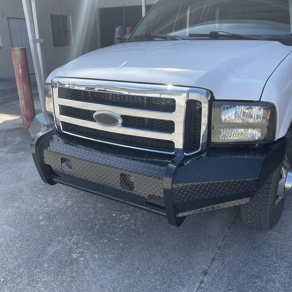 HECASA Front Grille Compatible with 1999-2004 Ford Super Duty F-250 F-350 Excursion (New Front Chrome Grille) 2006 Style W/Detachable Mesh Insert