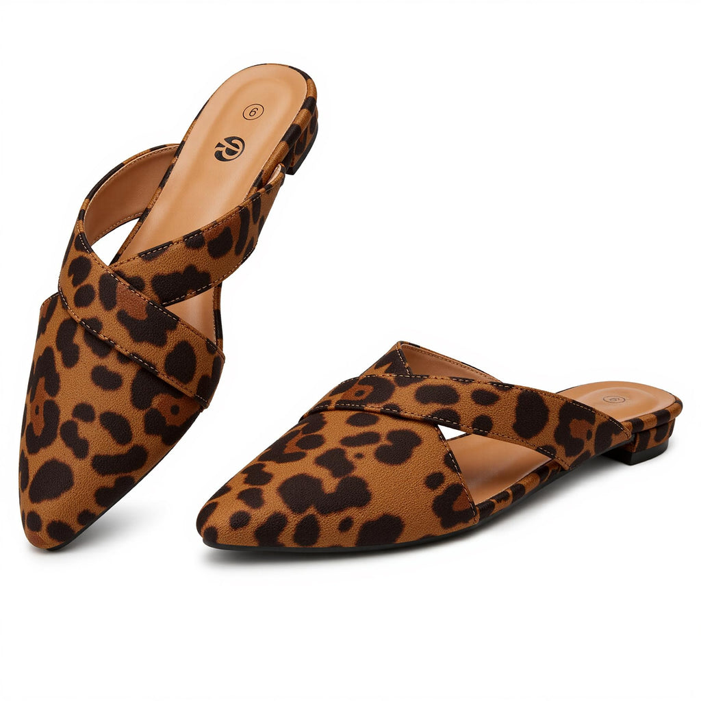 Rekayla Women's Mules Closed Pointed Toe Flats Backless Loafers Shoes for Women