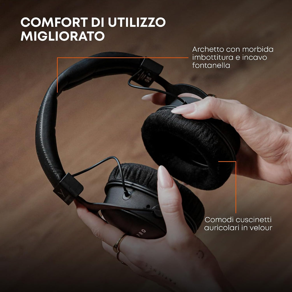 beyerdynamic DT 1770 PRO MKII Wired Over-Ear Headphones, 30 Ohm, Closed-Back Professional Recording Studio Monitor. 2 Detachable Cables, Velour & Leatherette Ear Pads, Handmade in Germany. Black