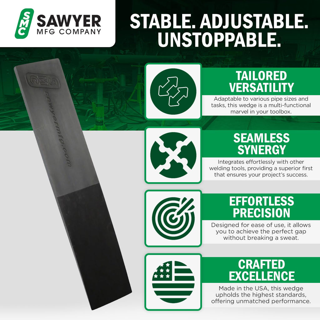 Sawyer Mfg Company 4" Welding Wedge – Precision Steel for Pipe Fitting and Metalwork for Accurate Gap Adjustment, Ideal for Pipefitters, TIG, Ironworkers, Gutter Installation and Metal Spacers – Small