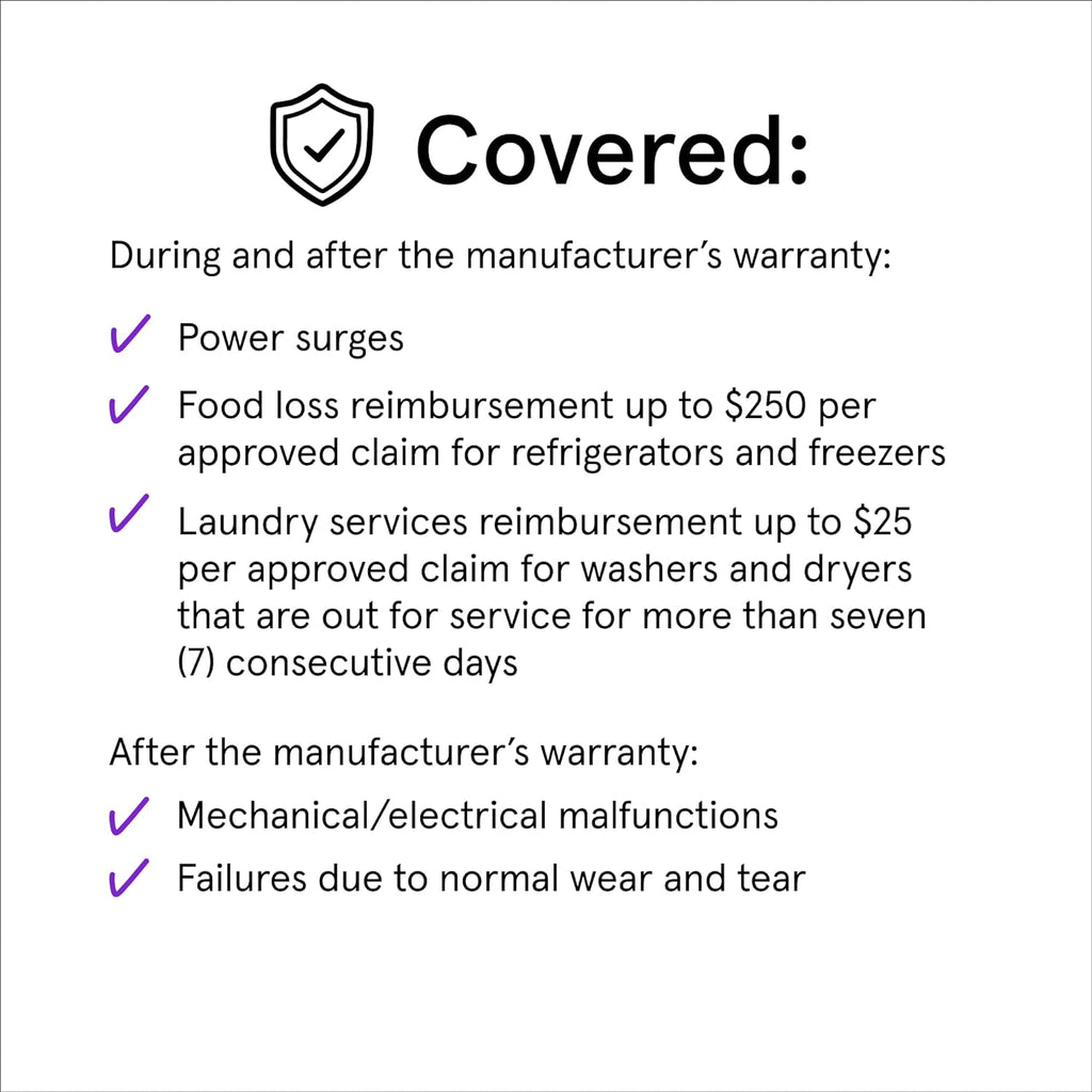 ASURION 3 Year Major Appliance Protection Plan ($1000 - $1249.99)