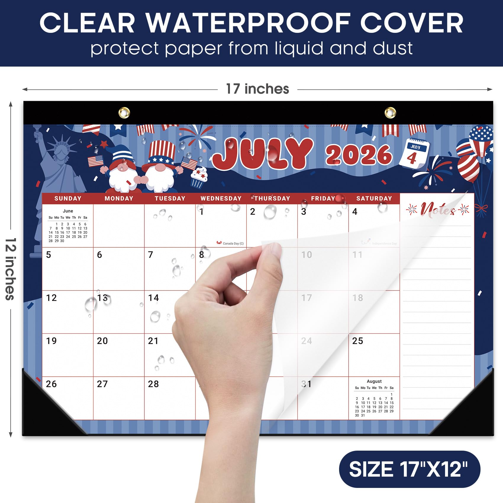 Desk Calendar 2026-2027, 21-Month Calendar Runs Until June 2027, Large 17" x 12" Monthly Desktop & Wall Calendar for Home & Office - Floral
